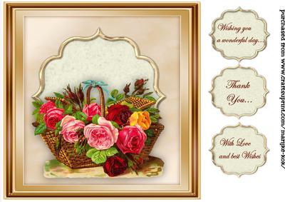 Vintage Flower Basket Topper 2