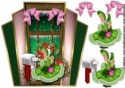 Bonnet Girl a Letter to Santa Topper