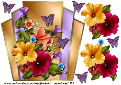 Petunias & Butterflies Topper