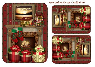 Male Christmas Card Fireplace.