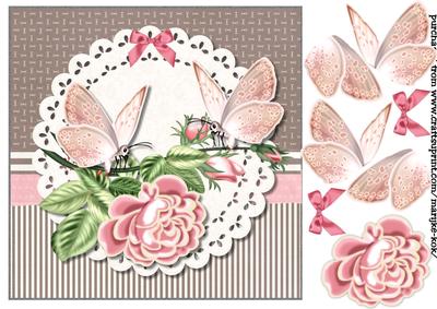 Vintage Roses & Butterflies