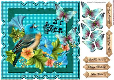 Scallop Topper Birdsong Aqua