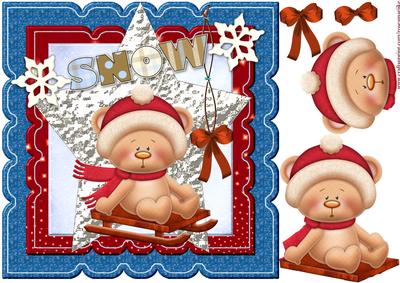 Scallop Topper Christmas Bear