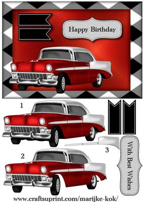 Male Card Vintage Car