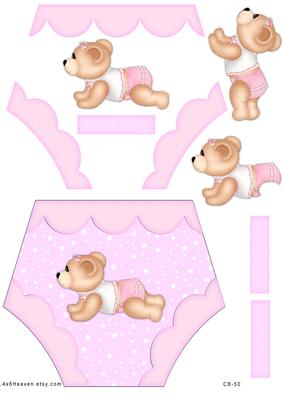 Diaper Card Topper New Baby Girl