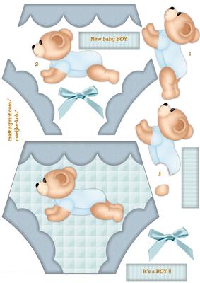 Diaper Card Topper New Baby Boy
