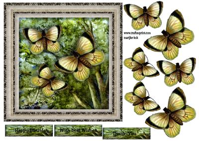 Male Card Vintage Butterflies