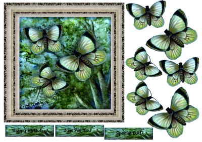 Male Card Vintage Butterflies 2
