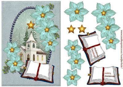 Christmas Church & Poinsettias 2