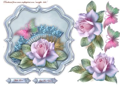 Scallop Topper Roses & Butterflies