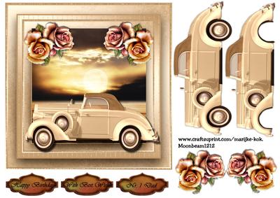 Male Card Vintage Car