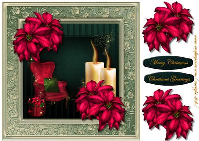 Christmas Candles & Poinsettias