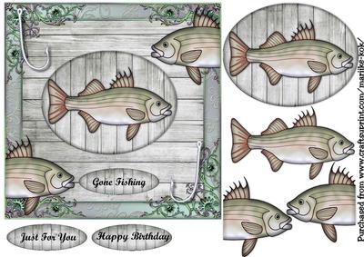 Male Card Gone Fishing
