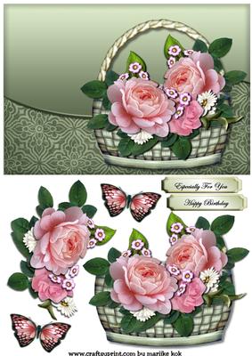 Basket with Roses