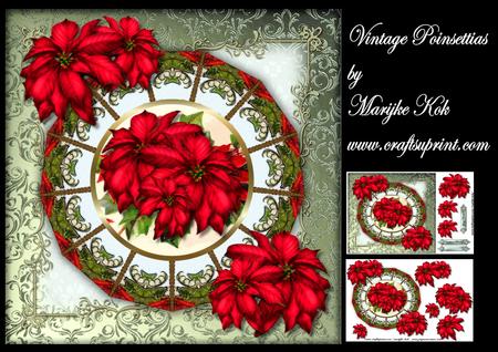 Vintage Poinsettias Mini Kit
