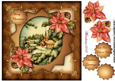 Vintage Christmas Winter Scene Topper 2