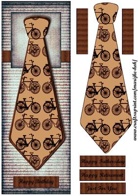 Large Dl Male Card Vintage Tie