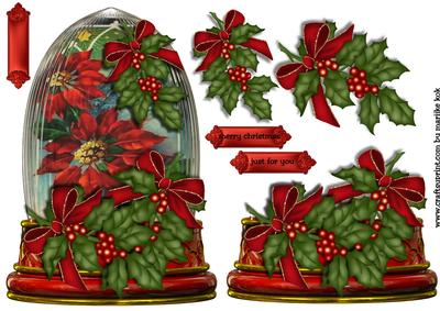 Christmas Globe Vintage Holly 2
