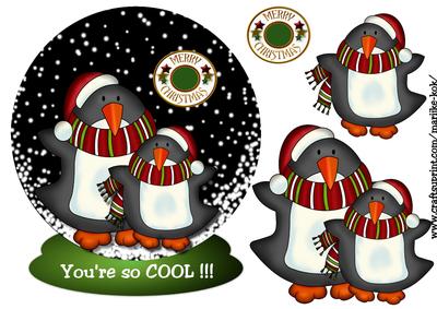 Snow Globe Cool Christmas Penquins