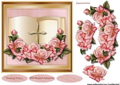 Sympathy Book Pink Roses Topper