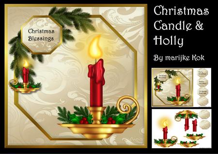 Christmas Candle & Holly