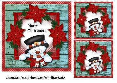 Happy Christmas Snowman Topper & Tags