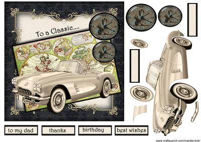 Male Card Classic Car