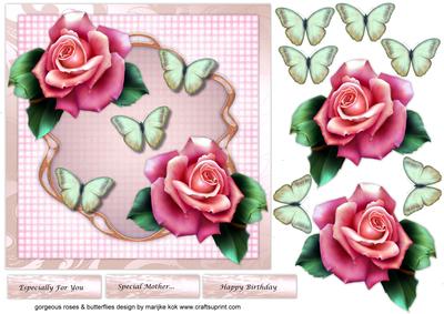 Gorgeous Roses & Butterflies