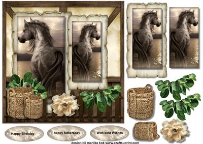 Beautiful Horses Male Card.
