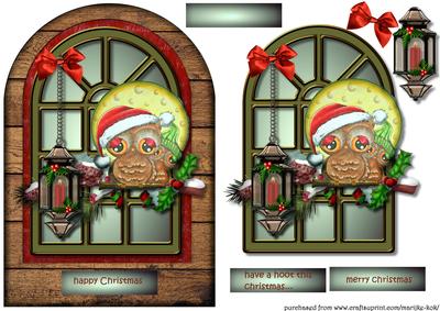 Christmas Owl Arch Card