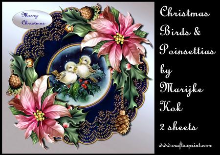 Christmas Birds & Poinsettias