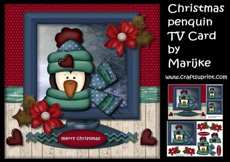 Christmas Penquin Tv Card