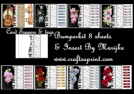 Bumperkit Music Card Toppers& Tags 8 Sheets