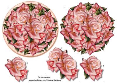 Round Topper Pink Edwardian Roses