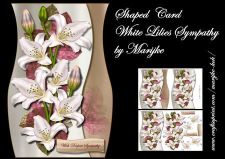 Shaped Card White Lilies Sympathy