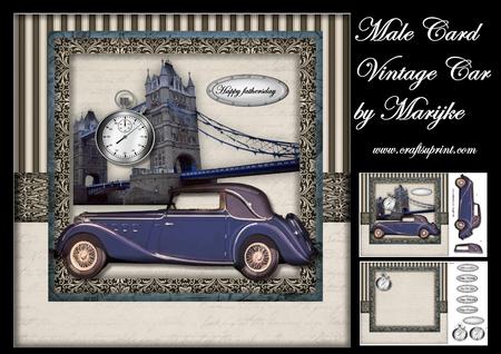 Male Card Vintage Car Mini Kit