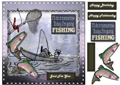 Male Card Gone Fishing