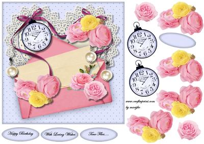 Vintage Letter Time Flies - 