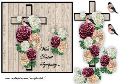 Sympathy Cross & Antique Roses
