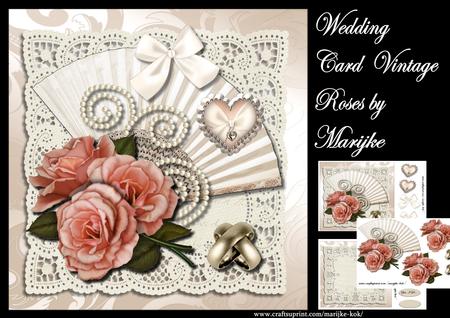 Wedding Card Vintage Roses Mini Kit