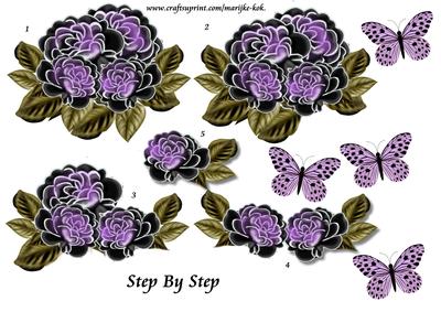 Step by Step Roses & Butterflies