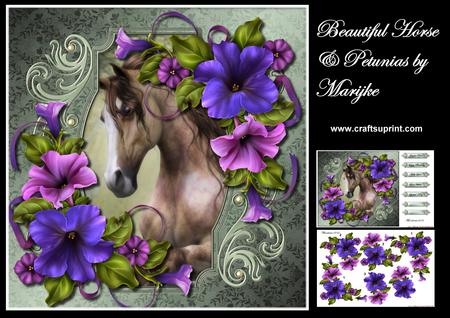 Beautiful Horse & Petunias Mini Kit
