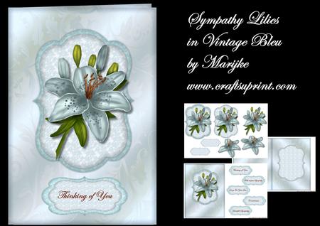 Sympathy Lilies in Vintage Bleu Mini Kit