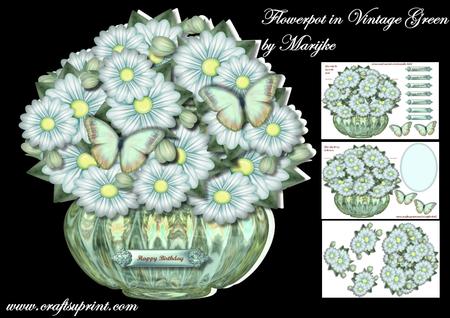 Flowerpot in Vintage Green Minikit