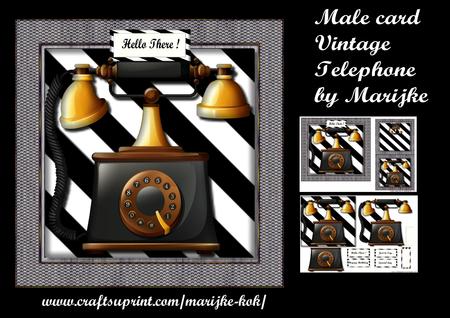 Male Card Vintage Telephone