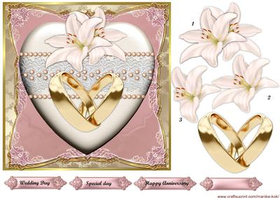 Wedding Heart Golden Rings