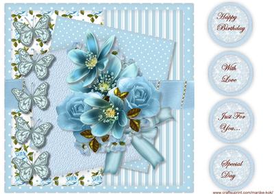 Card Topper Bleu Symphony