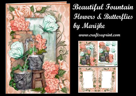 Beautiful Fountain, Flowers & Butterflies Mini Kit