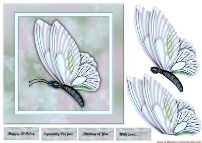 Beautiful Butterfly in Vintage Bleu