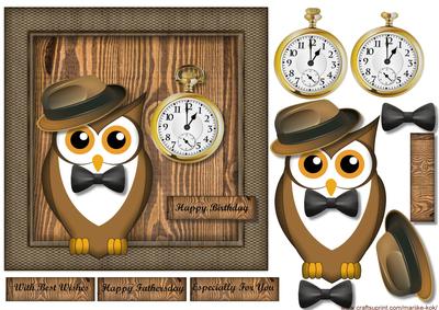 Male Card Wise Owl